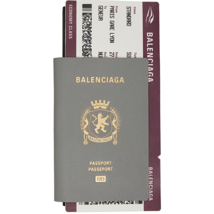 Photo: Balenciaga Gray 1 Ticket Passport Long Wallet
