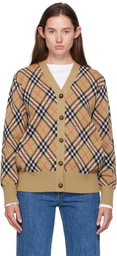 Burberry Beige Check Cardigan