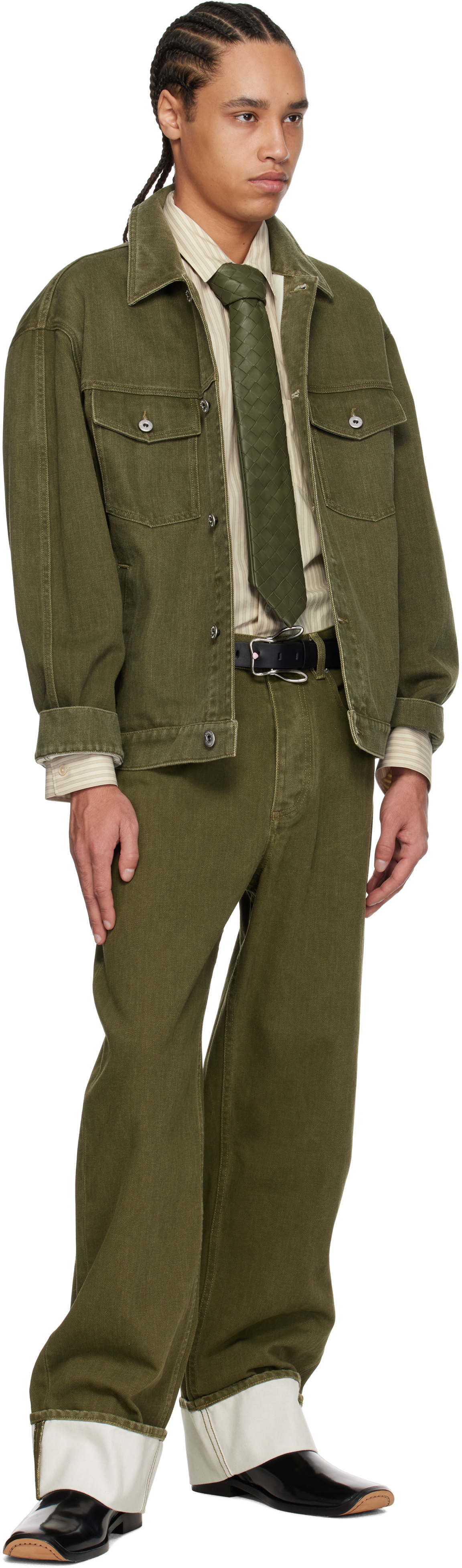 Bottega Veneta Khaki Colored Denim Jacket