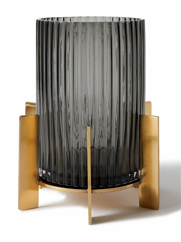 Photo: Soho Home - Lingley Hurricane Small Glass and Brass Candle Holder