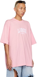 VETEMENTS Pink 'Large' T-Shirt