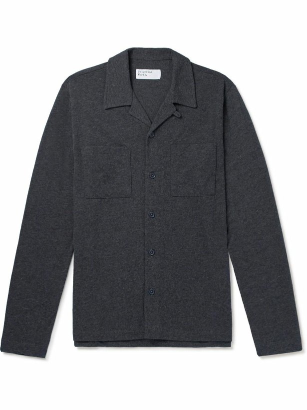 Photo: Universal Works - Camp-Collar Recycled-Jersey Shirt - Gray