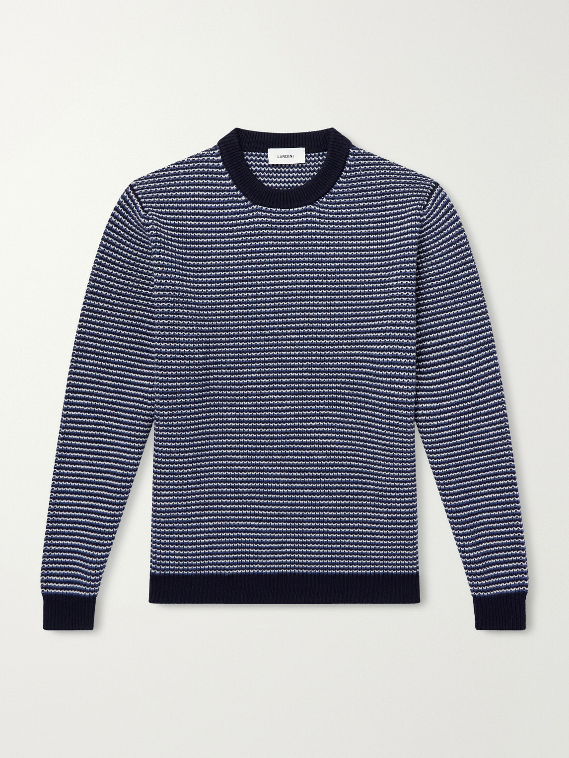 Lardini - Striped Wool and Cashmere-Blend Sweater - Blue