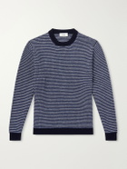 Lardini - Striped Wool and Cashmere-Blend Sweater - Blue