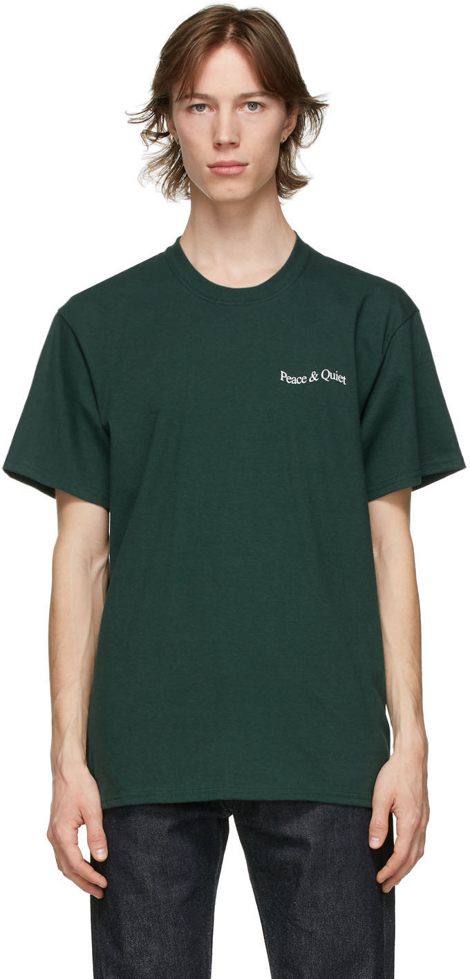 Museum of Peace & Quiet Green Warped Wordmark T-Shirt