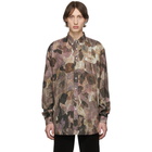 Schnaydermans Burgundy and Black Camo Oversized Shirt