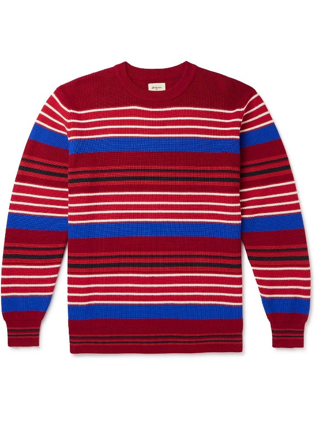 Photo: Bellerose - Racku Striped Ribbed Cotton Sweater - Red
