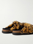 Palm Angels - Leopard-Print Faux Fur Mules - Multi