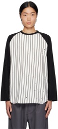 JieDa White & Black Opal Long Sleeve T-Shirt
