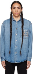 MSGM Blue Patch Pocket Denim Shirt