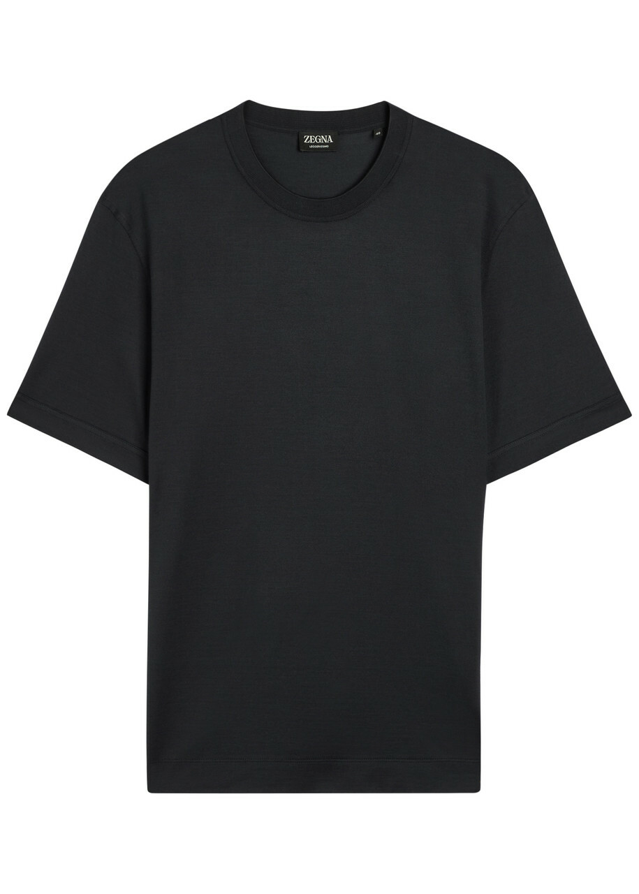 Zegna Cotton and Silk-blend T-shirt Black