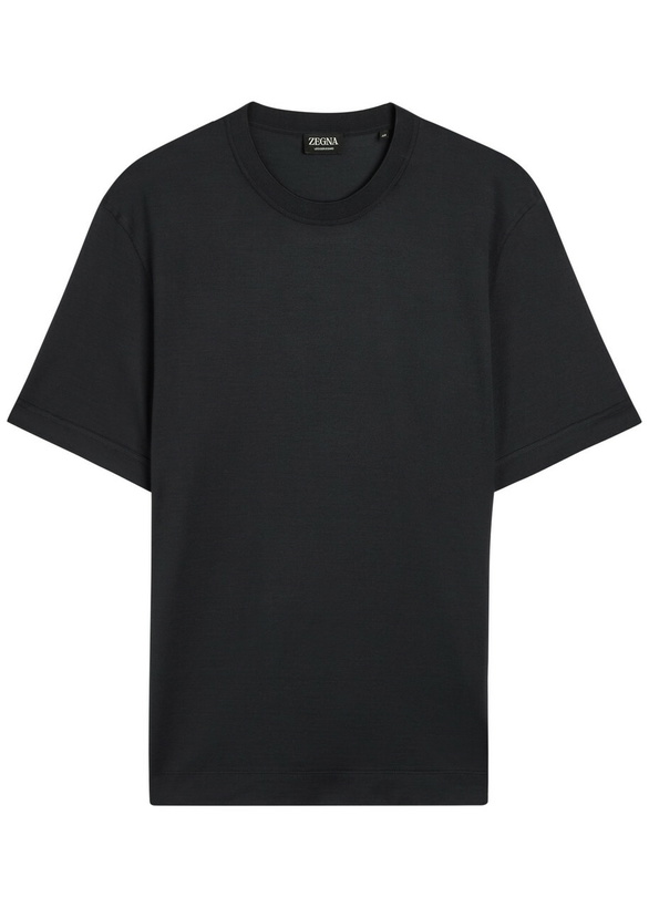 Photo: Zegna Cotton and Silk-blend T-shirt Black