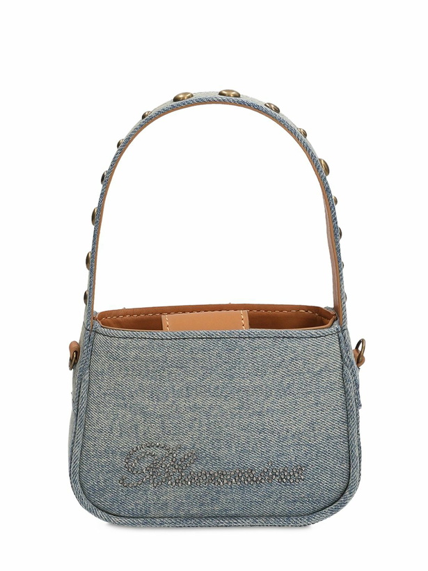 Photo: BLUMARINE - Mini Denim Top Handle Bag