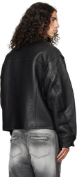 Alexander Wang Black Trucker Leather Jacket