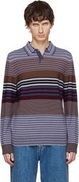 PS by Paul Smith Purple Merino Wool Stripe Long-Sleeve Polo