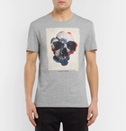 Alexander McQueen - Slim-Fit Printed Mélange Cotton-Jersey T-Shirt - Gray