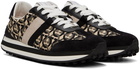 Salvatore Ferragamo Black & Beige Monogram Sneakers