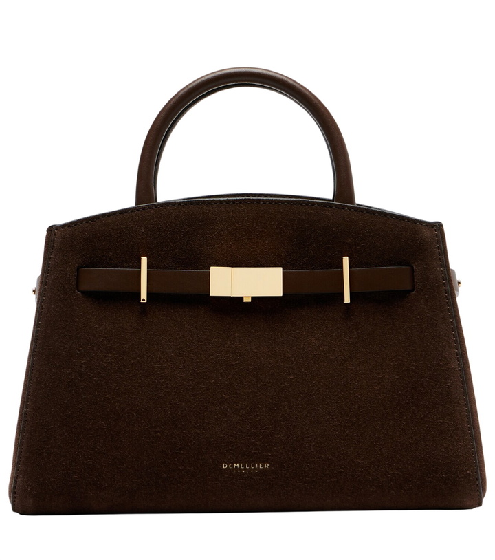 Photo: DeMellier Hudson Small suede top-handle bag