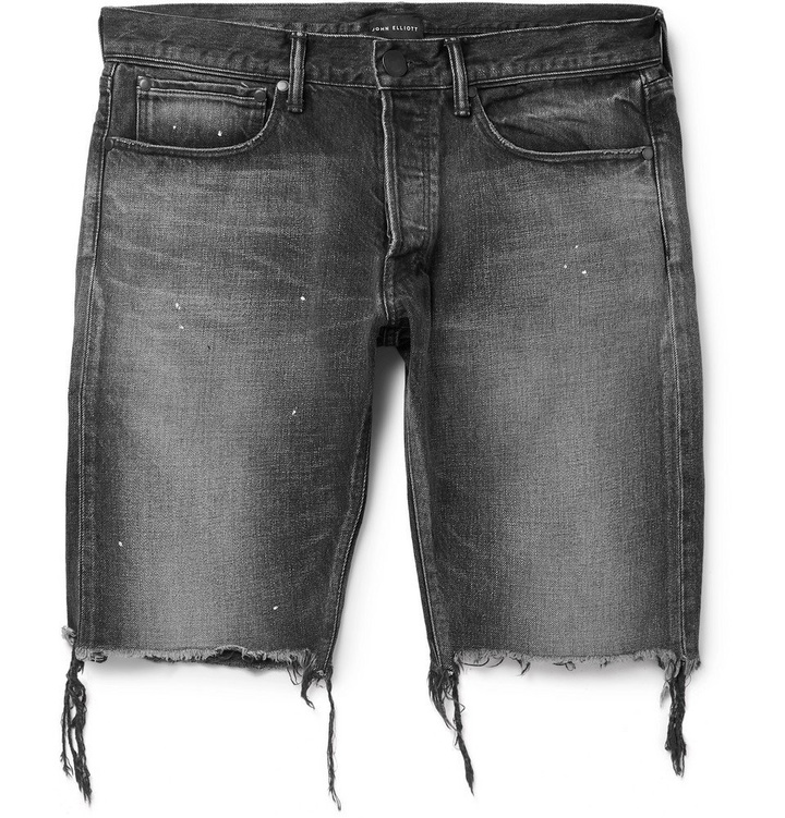 Photo: John Elliott - The Cast 2 Slim-Fit Distressed Denim Shorts - Black