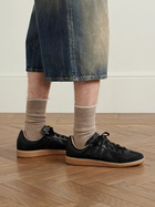 adidas Originals - BW Army Lux Suede-Trimmed Cracked-Leather Sneakers - Black