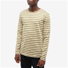 Armor-Lux Men's Long Sleeve Classic Stripe T-Shirt in Olive/Natural