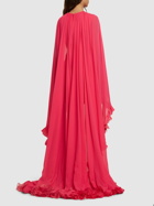 GIAMBATTISTA VALLI - Silk Georgette L/s Mini Dress W/ Cape