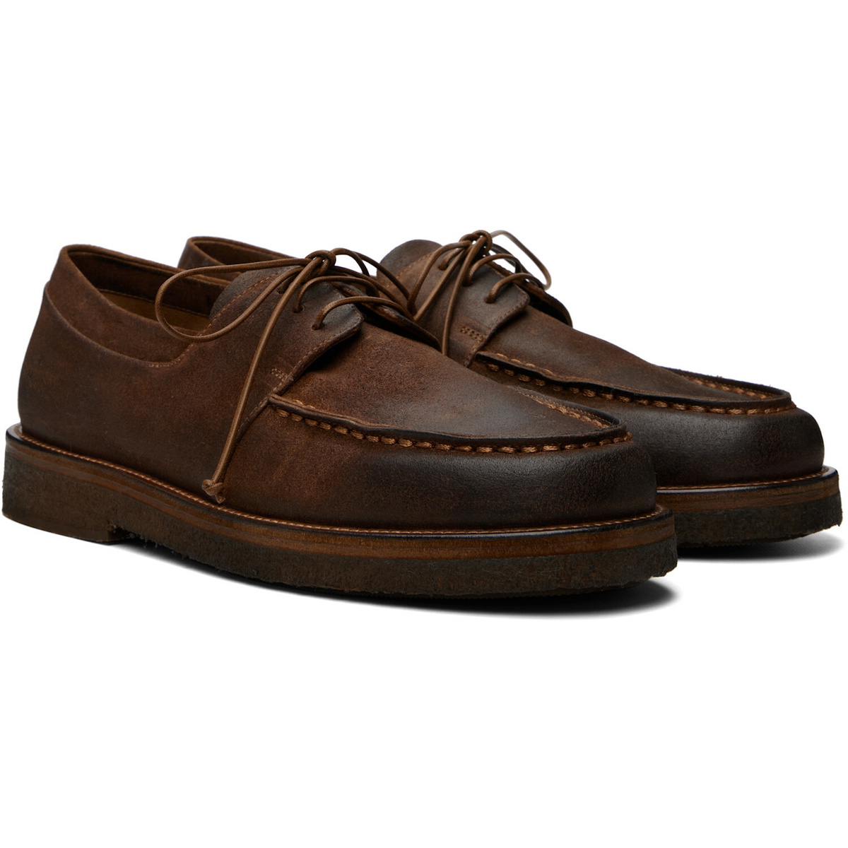 Marsèll Brown Moccar Leather Oxfords