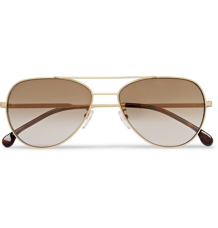 Photo: Paul Smith - Aviator-Style Gold-Tone and Tortoiseshell Acetate Sunglasses - Brown