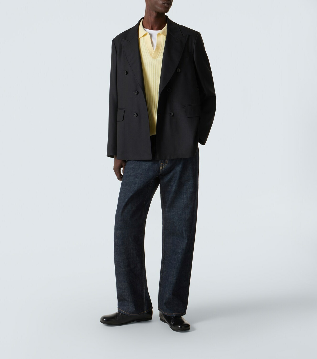 Arch4 Ribbed-knit cashmere polo shirt