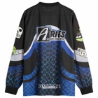 END. x Aries Moto Dodgem Airtex Long Sleeve Top in Black/Blue