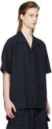 meanswhile Navy Side Slit Shirt