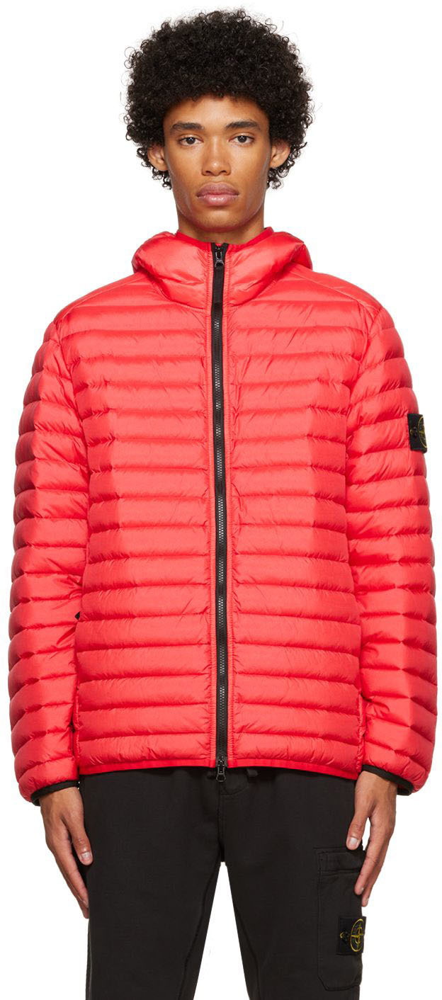 Stone Island Red Quilted Down Jacket Stone Island