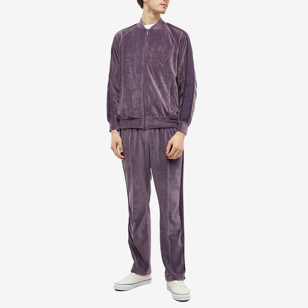 Needles Men's Velour Track Jacket in Purple Needles