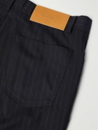 SECOND / LAYER - Flared Pinstriped Wool Trousers - Black