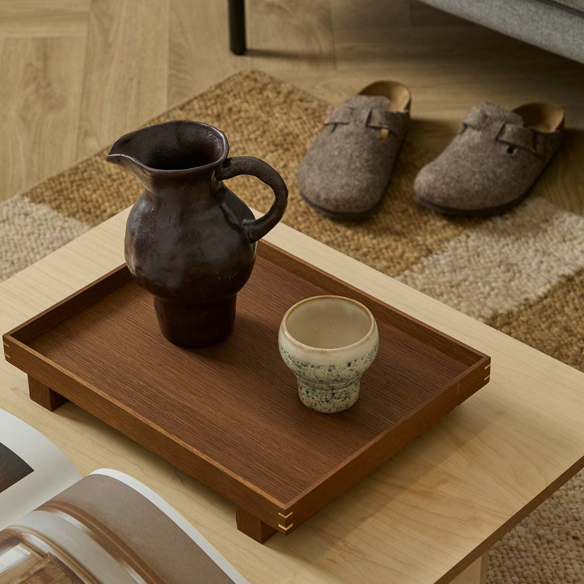 ferm LIVING Bon Wooden Tray - Small in Smoked Oak 