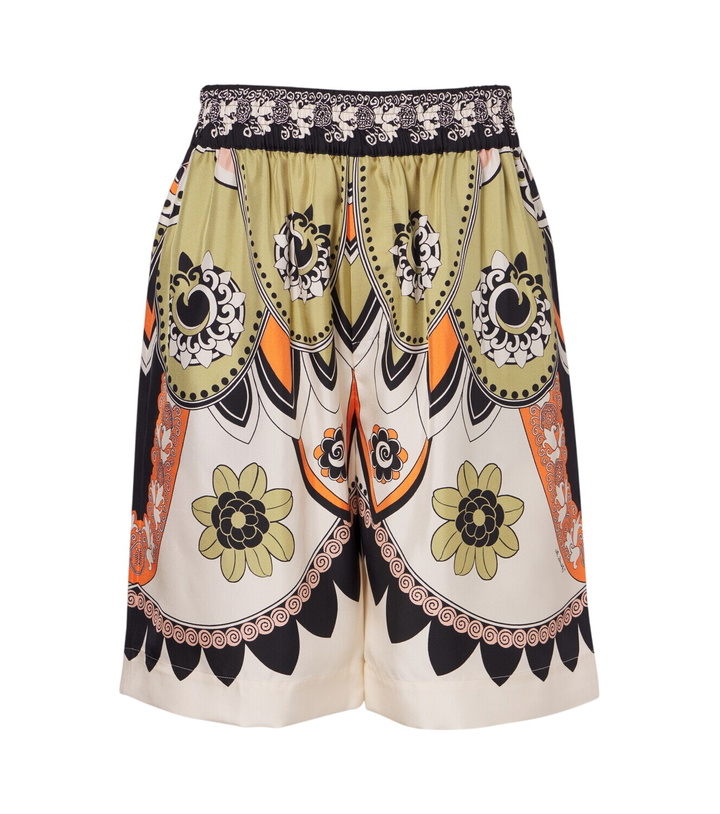 Photo: La DoubleJ Printed silk twill Bermuda shorts