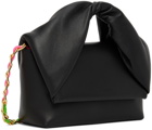 JW Anderson Black Midi Silicone Strap Twister Shoulder Bag