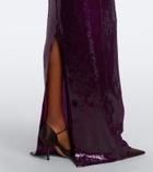Retrofête Gardenia sequined halterneck gown