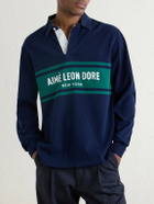 Aimé Leon Dore - Logo-Embroidered Cotton-Jersey Polo Sweater - Blue