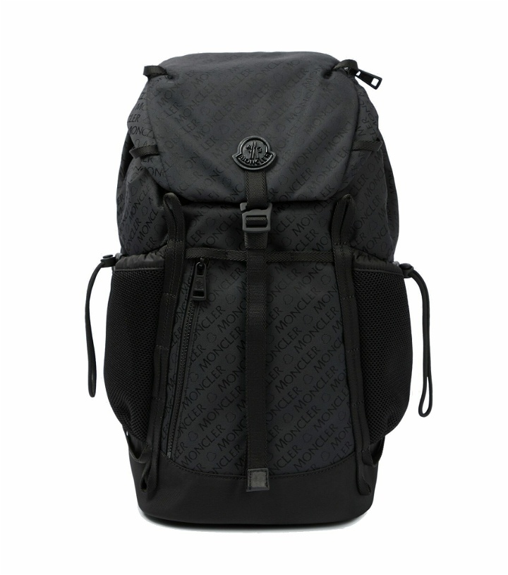 Photo: Moncler - Leather-trimmed canvas backpack