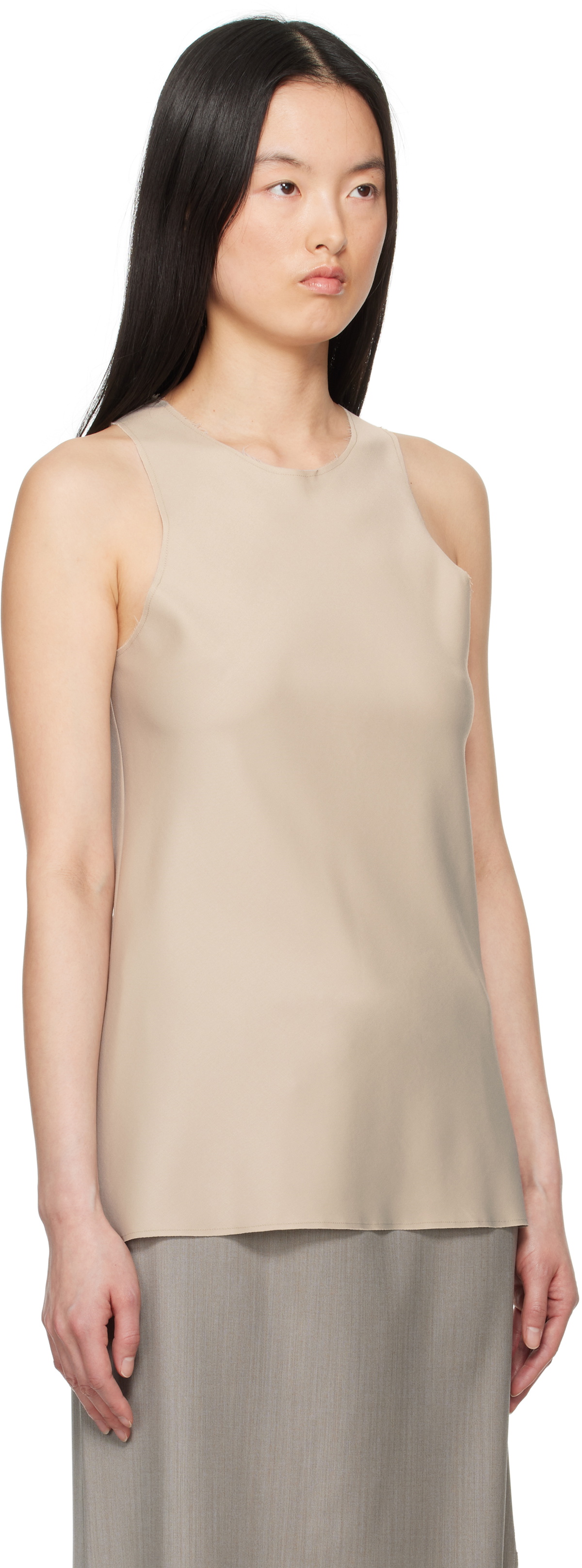 Gabriela Coll Garments Beige No.73 Summer Wool Tank Top