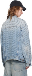 Balenciaga Blue Printed Logo Denim Jacket