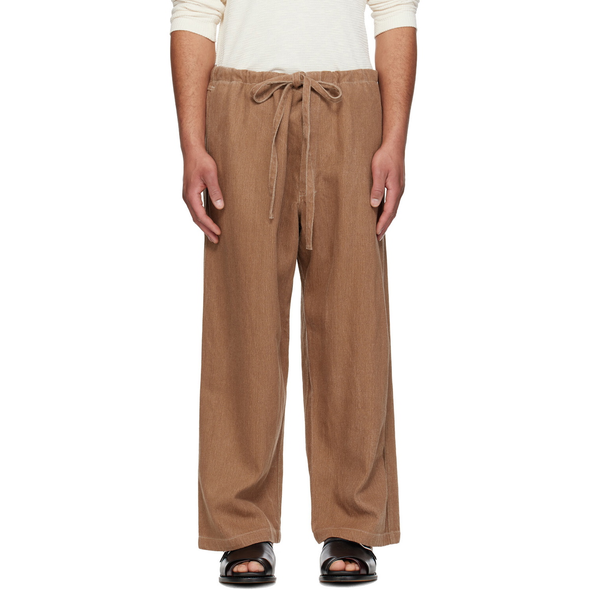 colbo Brown Cropped Farm Trousers