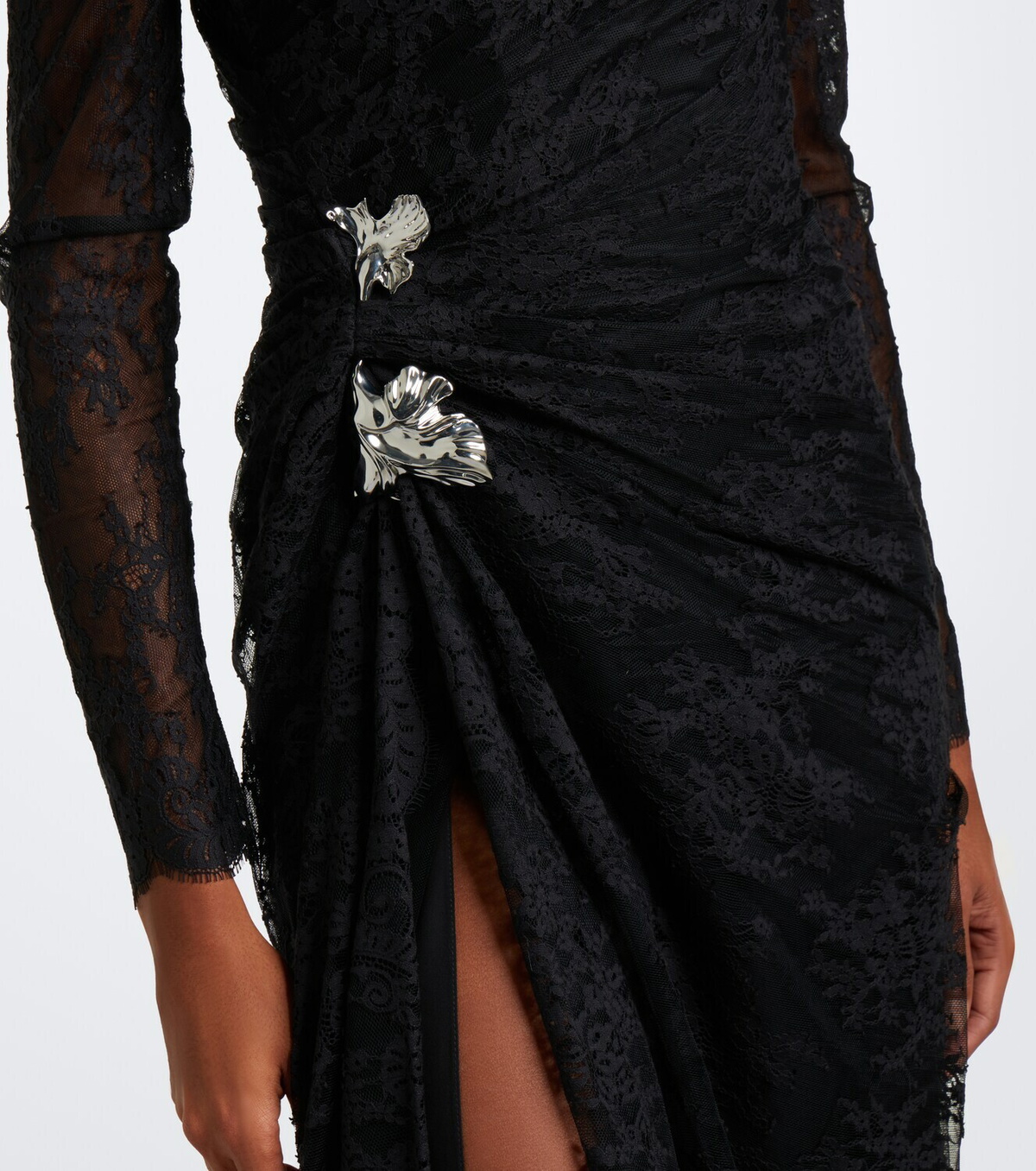 Monique Lhuillier Embellished lace bustier gown
