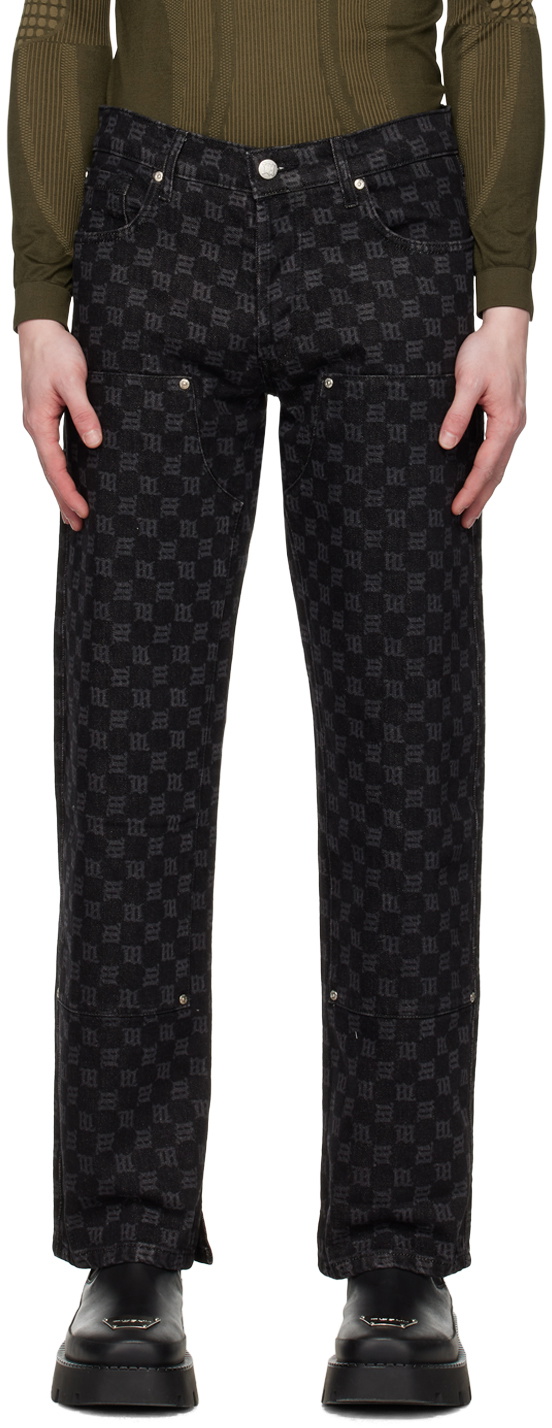 MISBHV DENIM MONOGRAM CARPENTER TROUSERS Black - BLACK