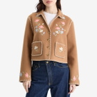 RIXO Women's Sunday Jacket in Petal Embroidery Tan