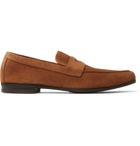 John Lobb - Thorne Suede Penny Loafers - Brown