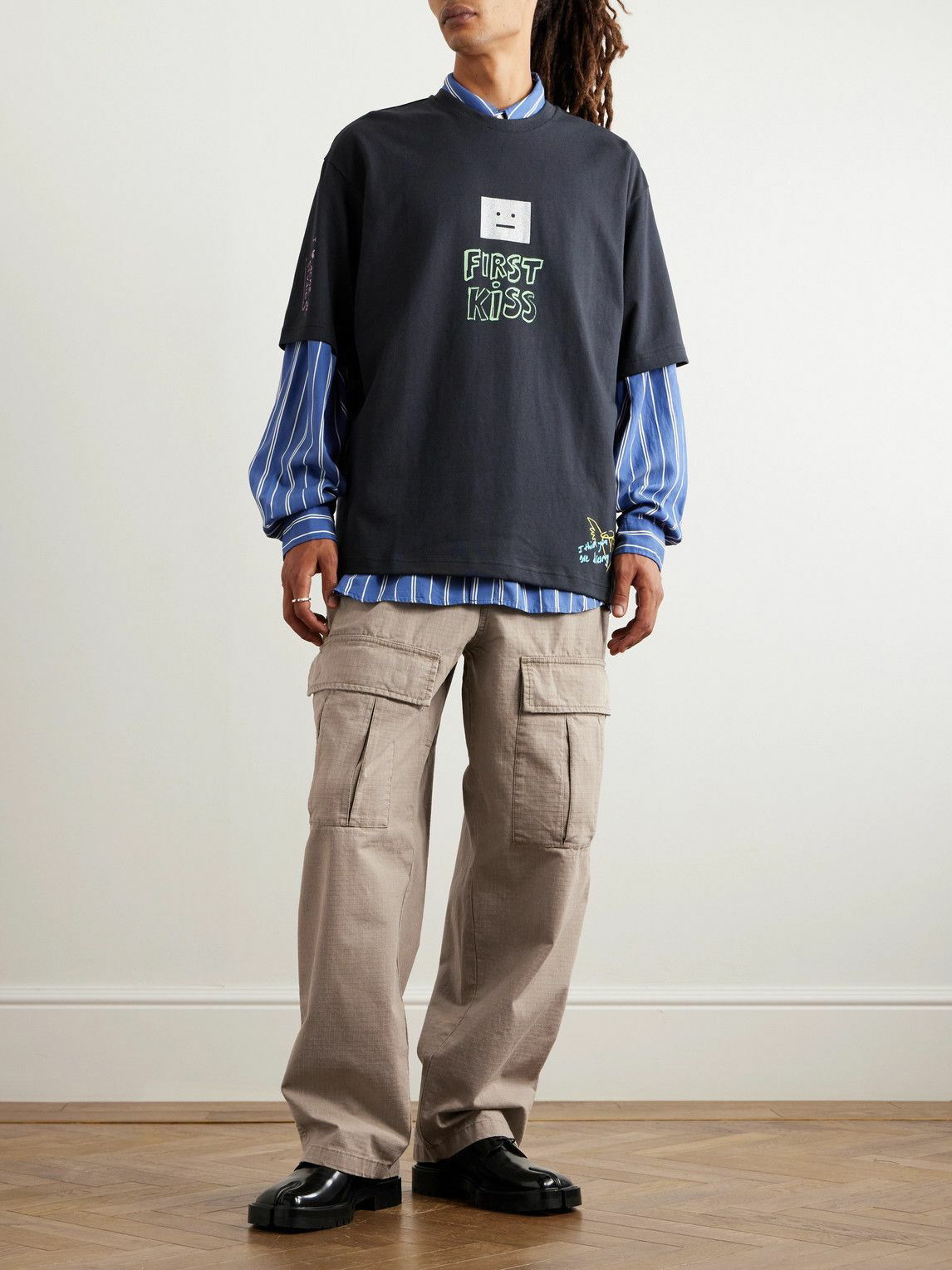 Cotton ripstop cargo pants in black - Acne Studios