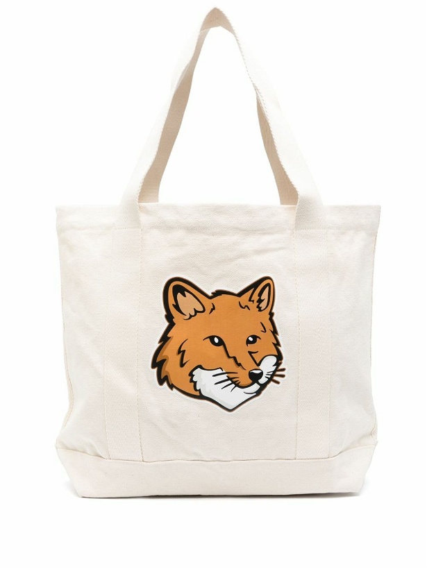 Photo: MAISON KITSUNE' - Fox Head Cotton Tote Bag