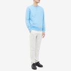 Sunspel Men's Loopback Crew Sweat in Cyan Blue